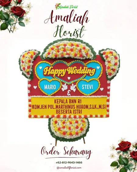Papan Bunga Pernikahan Maleer